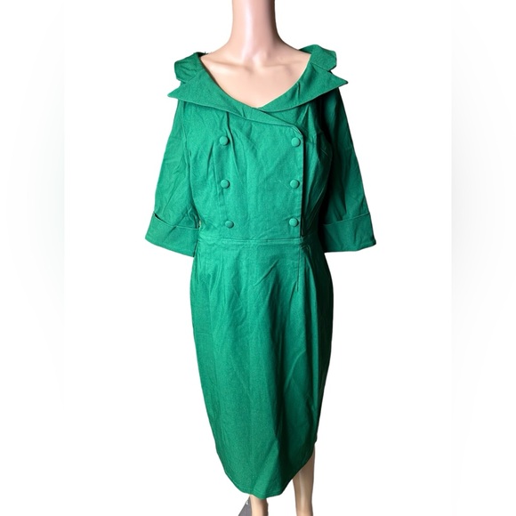 MUXXN Women's plus size Classic Vintage Sweetheart Neckline Cocktail Tea Dress - Picture 3 of 8